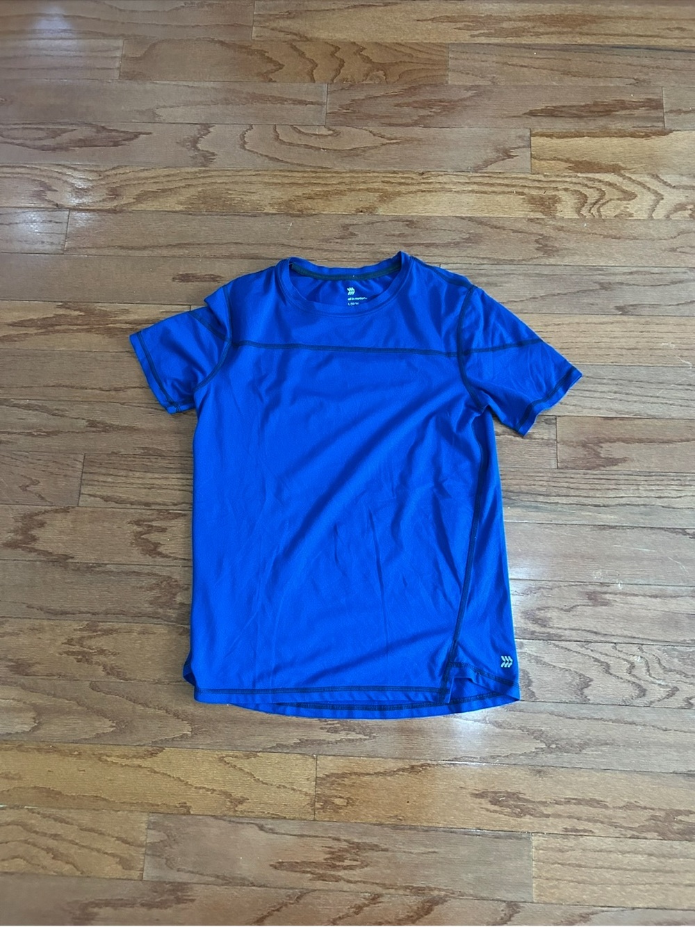 All In Motion Performance Athletic Shirt Youth Large Blue Moisture Wicking - Picture 3 of 5
